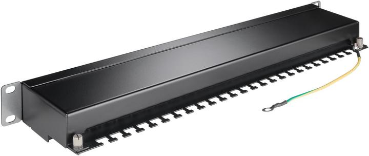 Produktbild Goobay CAT 6 48,30cm (19") Patch Panel, 24 Port, Schwarz (STP, CAT6, 0.40 m)