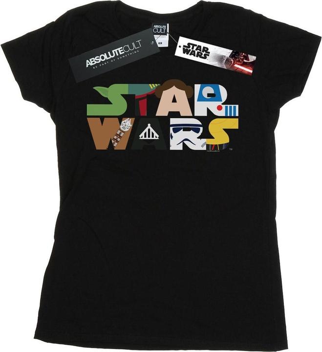 Actual product image Star Wars Womens/Ladies Character Logo Cotton T-Shirt (XL)