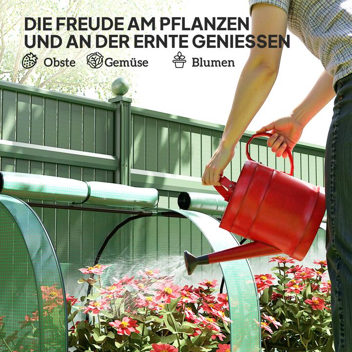 Produktbild Outsunny Gewächshaus Stahl, PE Grün