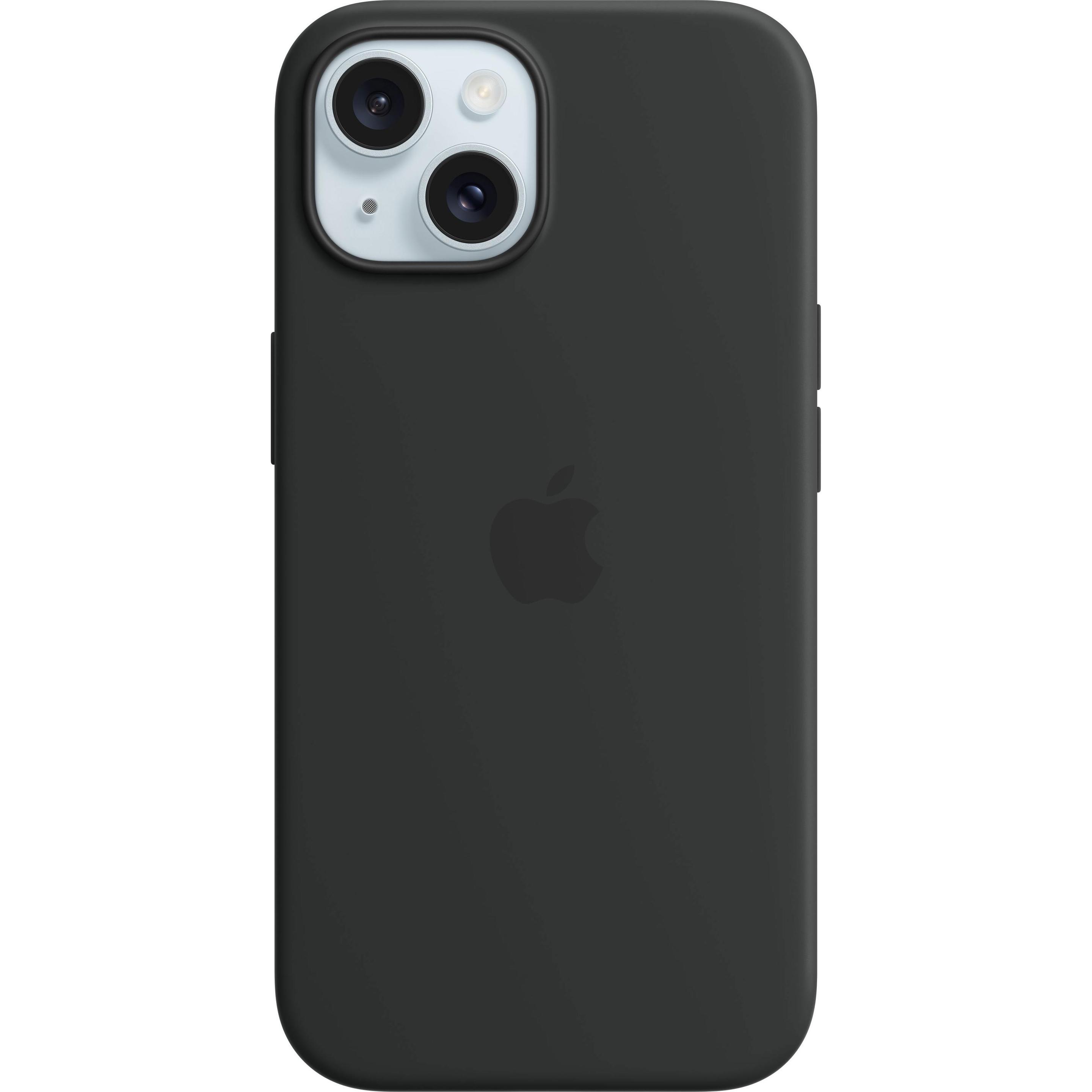 Apple Silikon Case mit MagSafe (Apple iPhone 15), Smartphone Hülle, Schwarz