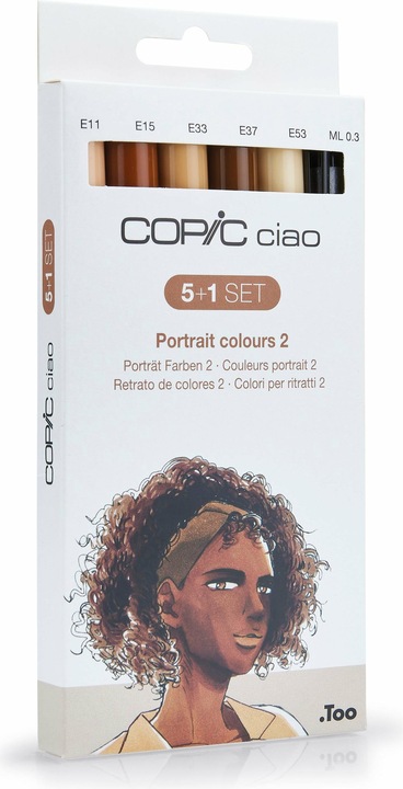 Produktbild Copic Marker ciao, 5+1 Set "Portrait 2" (Beige, Sandbraun, Sepia, 0.30 mm, 6 x)