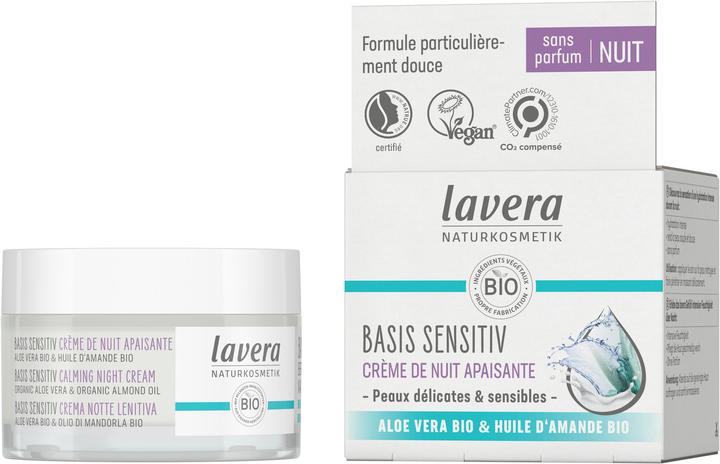 Image du produit Lavera Beruhigende BIO-Nachtcreme Aloe Vera & Mandelöl - 50ml - (50 ml, Crème de nuit)