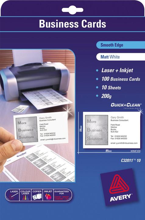 Actual product image Avery Superior Business Cards (A4)