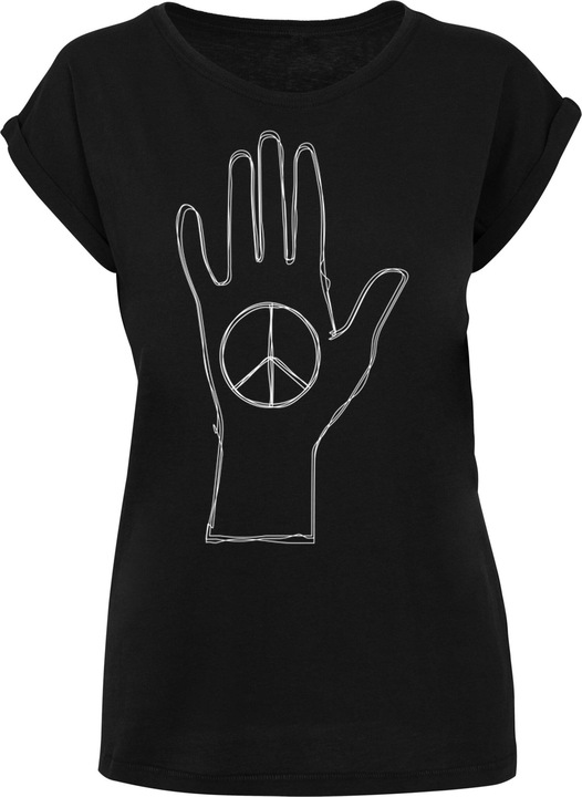 Produktbild Merchcode LadiesPeace - Scribble Hand Black Extended Shoulder Tee - 161409 (M)