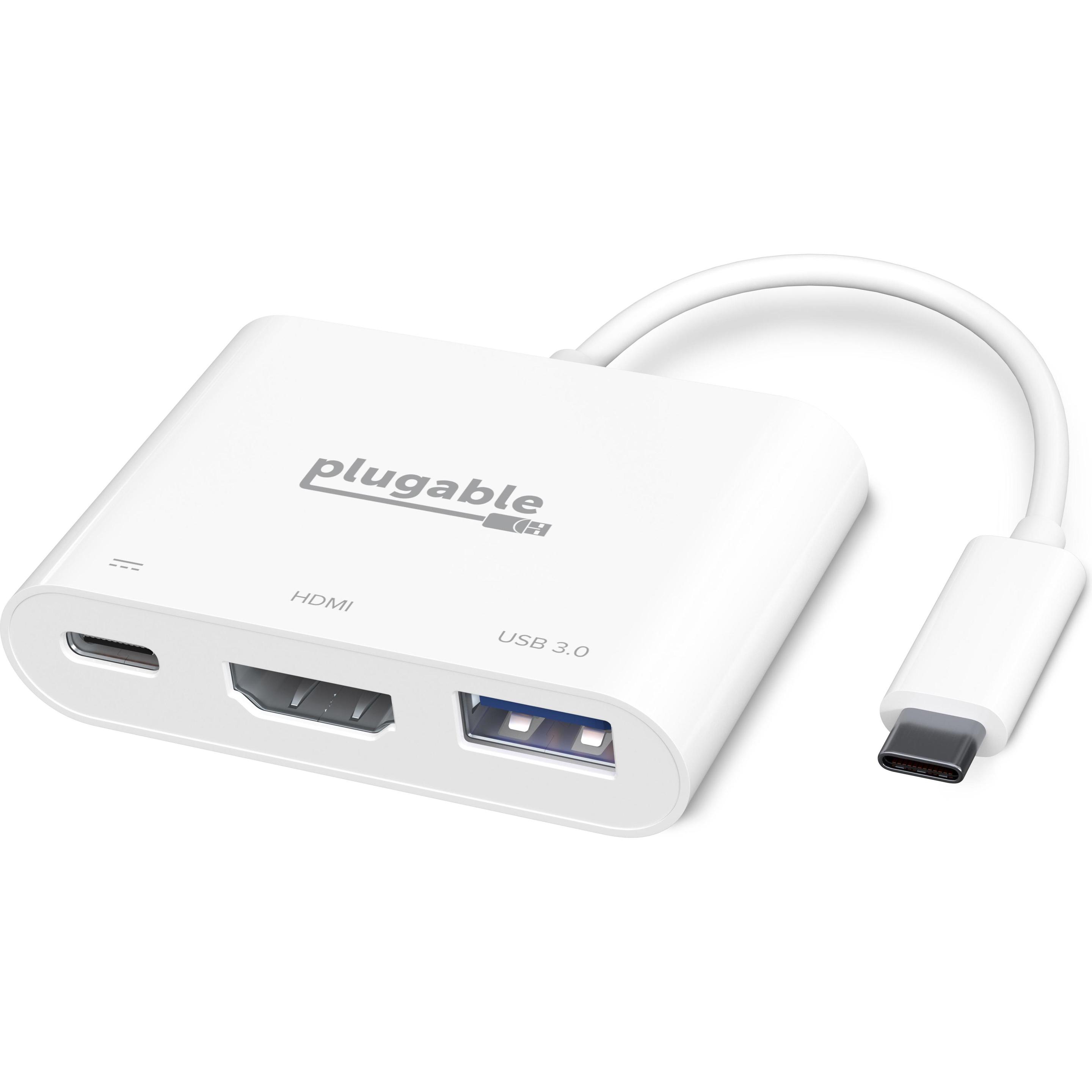 Plugable USB C to HDMI Multiport Hub (USB-C), Dockingstation + USB Hub, Weiss