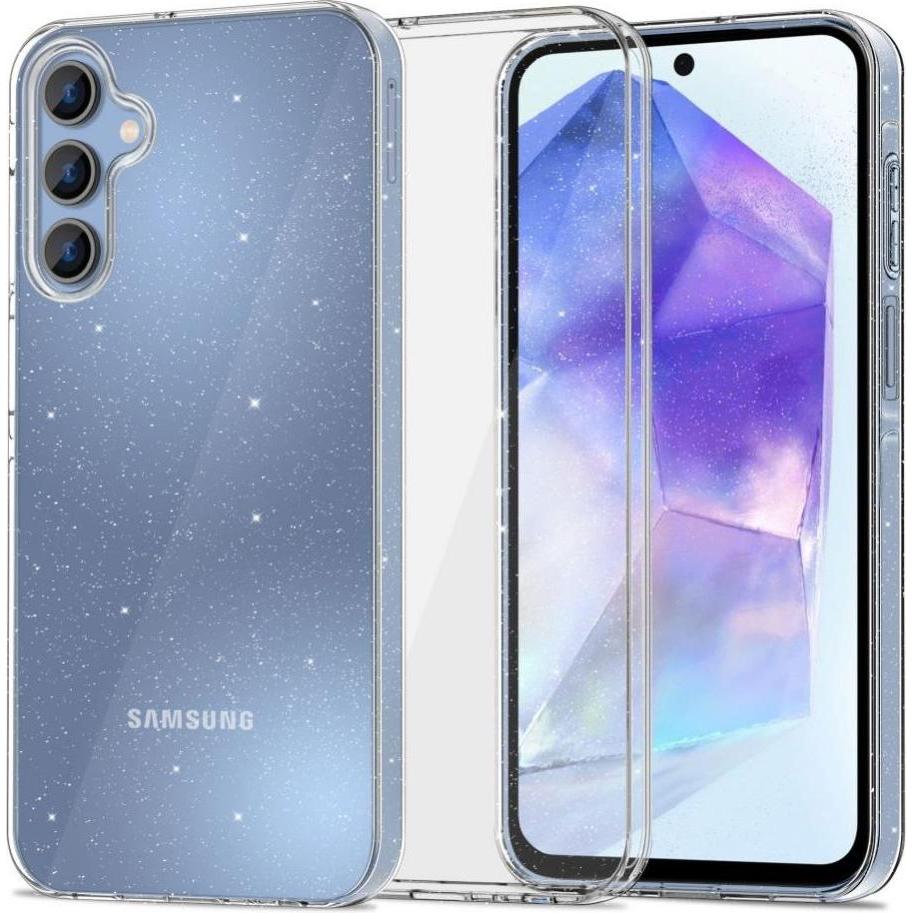 Tech Flexair Galaxy A55 Glitter (Samsung Galaxy A55), Smartphone Hülle, Grau
