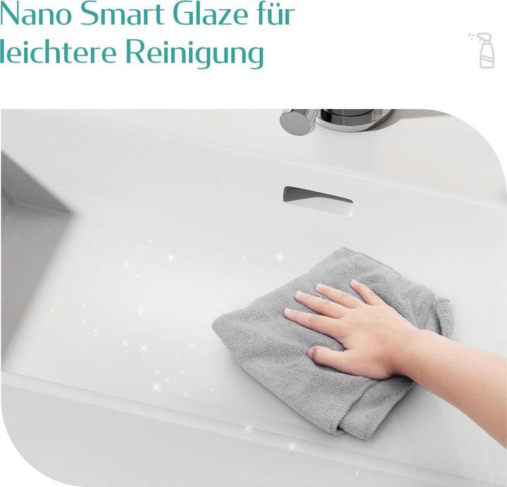 Produktbild Emke Aufsatzwaschbecken Keramik Waschbecken Eckiger Hängewaschbecken Waschtisch, Modernes Design für (365 mm, 515 mm)