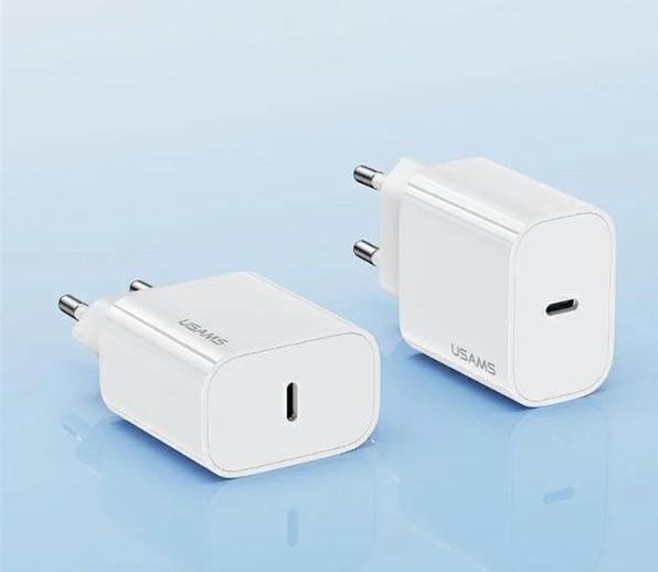 Image du produit Usams Ład. siec. 1xUSB-C T65 PD20W PD Fast Charging US-CC226 + câble USB-C/Lightning US-SJ712 30W bi (20 W, 1 portion)