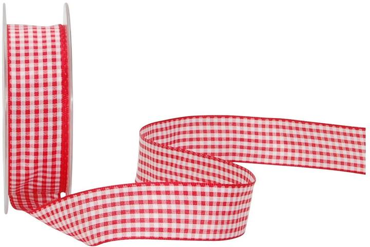 Actual product image Spyk Gift ribbon Vichy 25 mm x 20 m, red/white (1x)