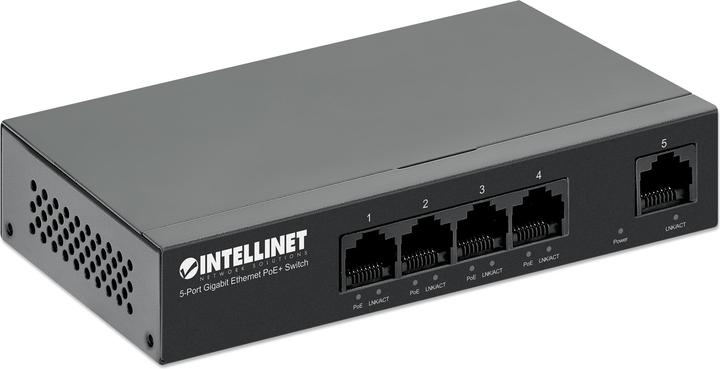 Actual product image Intellinet 5-port Gigabit Ethernet PoE+ switch (5 ports)