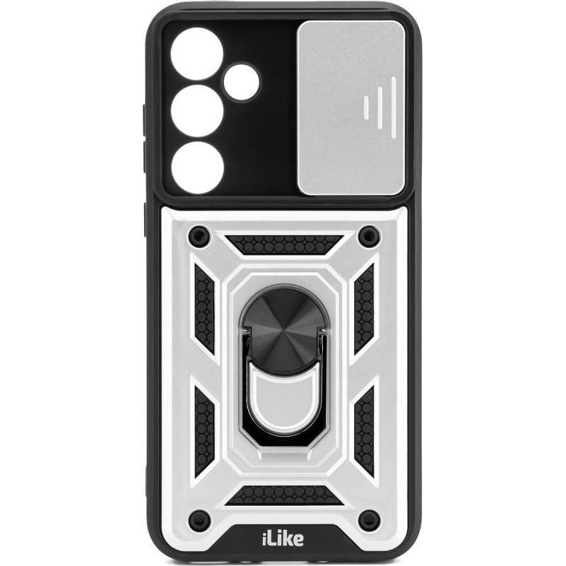 iLike Galaxy A35 Custodia protettiva con protezione della fotocamera e anello (Samsung Galaxy A35), Cover smartphone, Bianco