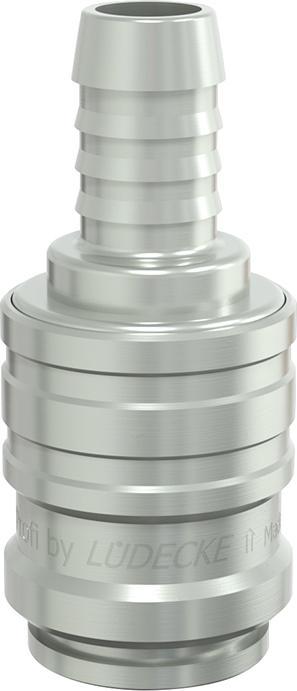 Actual product image Magni Lüdecke SLW DN 9 hose nozzle Wpn 13 T quick coupling water hose, nickel-plated brass (13 mm)