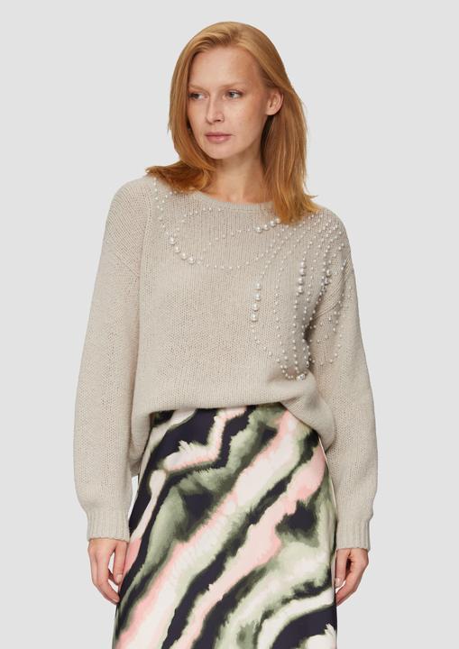 Immagine prodotto s.Oliver Strickpullover Pullover mit Perlen-Besatz (XL)