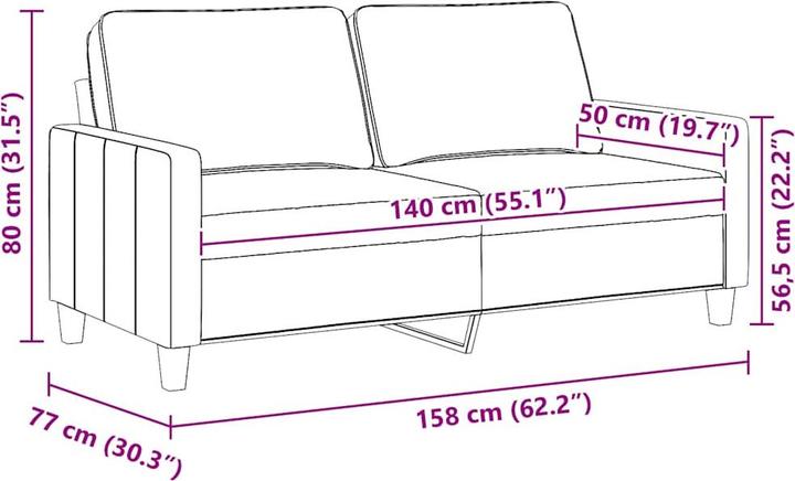 Produktbild vidaXL 2-Sitzer-Sofa (2-Sitzer)