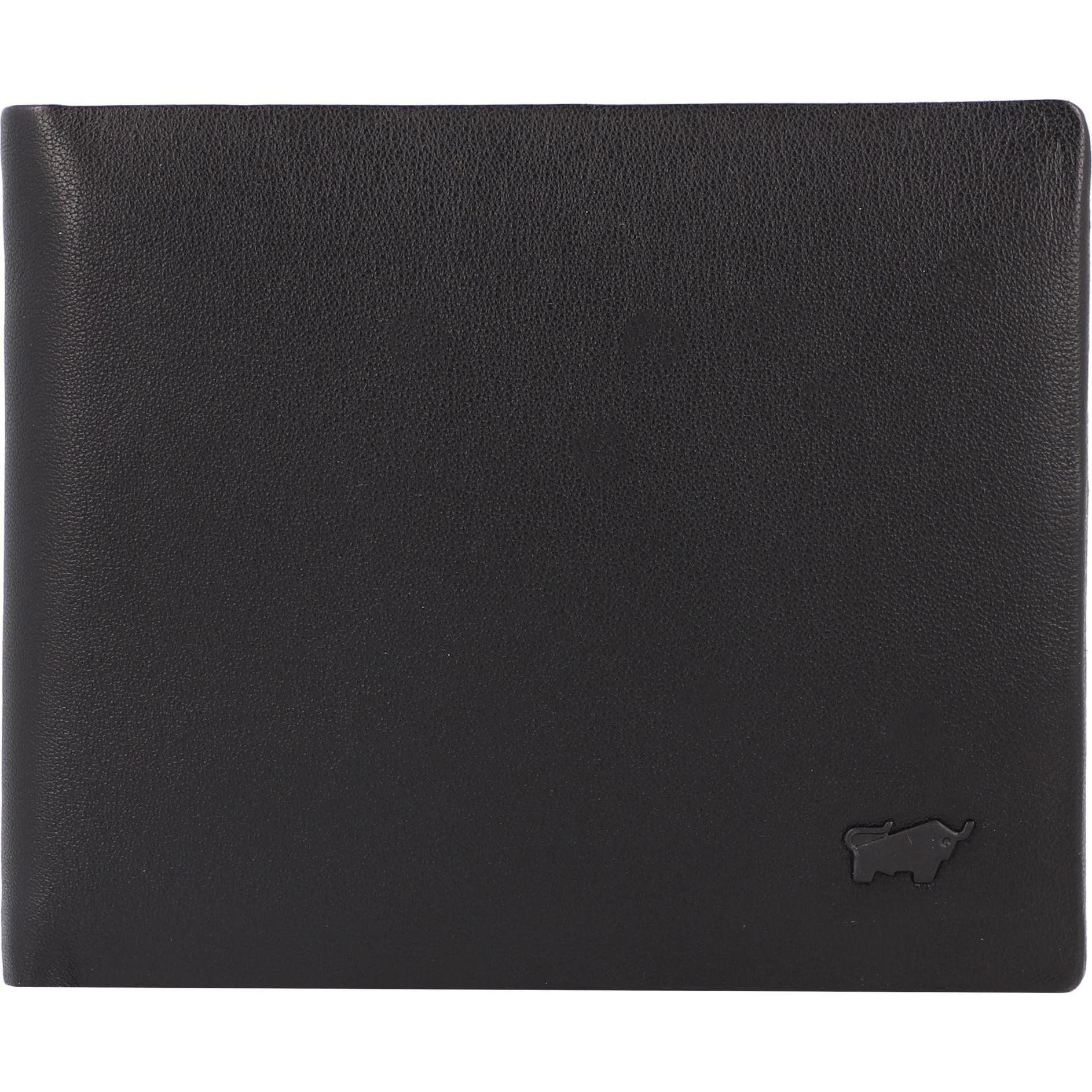 Braun Büffel, Herren, Portemonnaie, Hannes Geldbörse RFID Schutz Leder 11.5 cm, Schwarz