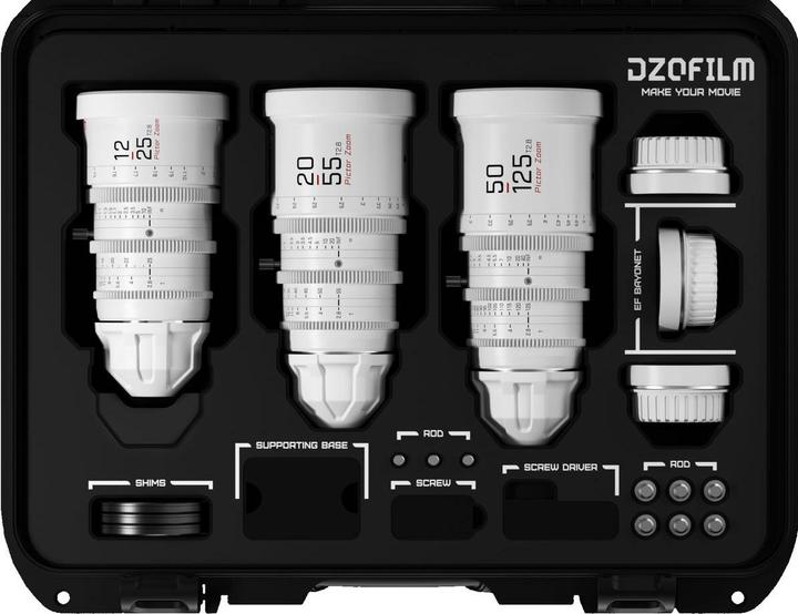 Produktbild Dzofilm Pictor Zoom 3-Lens Kit (12-25/20-55/50-125 T2.8) White (L-Mount)