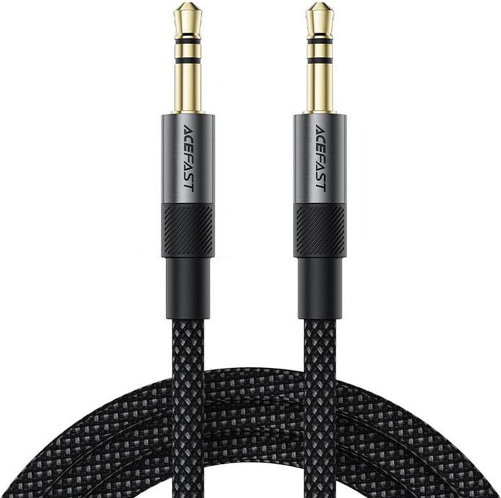 Acefast - Audio Cable (J10) - 2x mini Jack 3.5mm, Aluminum + Nylon braided, 1m - Black (1 m, AUX Kabel)