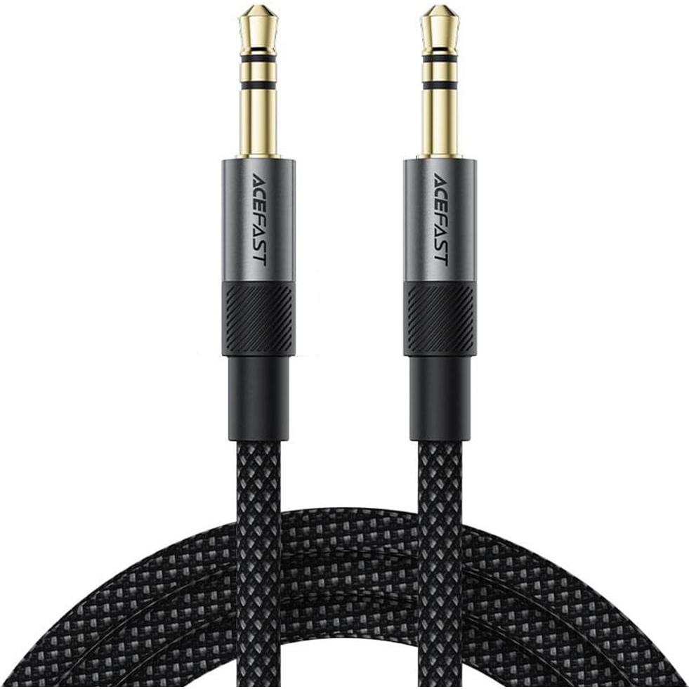 Acefast - Audio Cable (J10) - 2x mini Jack 3.5mm, Aluminum + Nylon braided, 1m - Black (1 m, Connettore da 3,5 mm (AUX)), Cavo audio