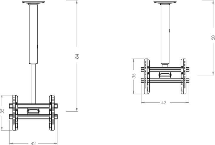 Image du produit VCM Support TV universel VESA pour plafond CM3 Mini Double (Plafond, 40", 60 kg)