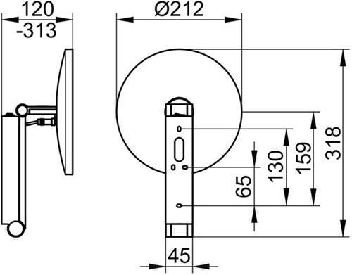 Immagine prodotto Keuco Specchio cosmetico iLook move d= 212mm bel bro piegato