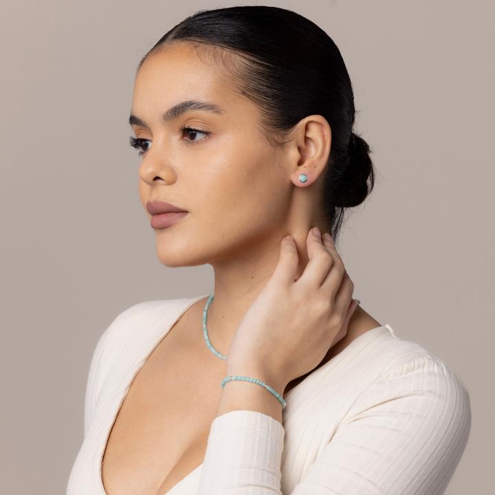 Immagine prodotto Balibay Panja Damen Ohrstecker mit Amazonit Steinen & Silber (Amazonite, Argento 925)