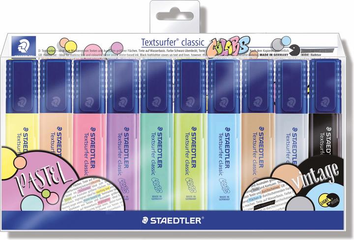 Black, Brown, Green, Light blue, Light green, Pink, Violet, Yellow