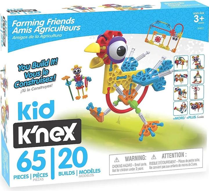 Productafbeelding K'Nex Kid Knex Farmin Friends bouwset, 65 onderdelen.