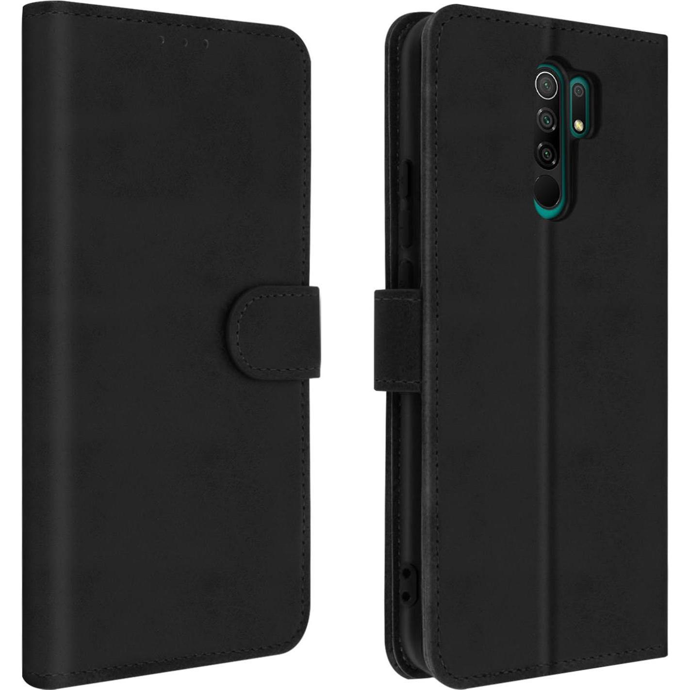 Avizar Book Series (Xiaomi Redmi 9), Smartphone Hülle, Schwarz