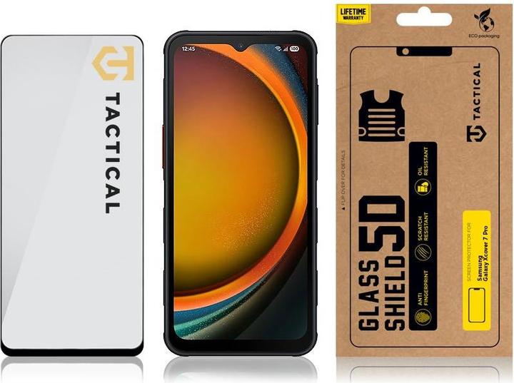 Tactical Verre de protection - Glass Shield 5D pour Samsung Galaxy Xcover 7 Pro Noir (1 pcs, Samsung Galaxy XCover7 Pro)