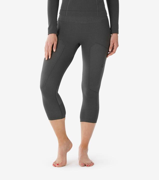 Wedze Collant thermique et extensible femme, BL BOT 900 tech 3/4 gris