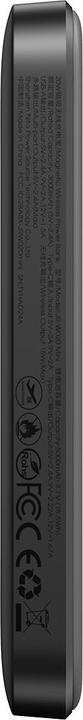 Actual product image Joyroom Powerbank JR-W020 Mini 5000mAh USB-A USB-C inductive 20W - black + USB-C / USB-C cable (5000 mAh, 20 W, 18.50 Wh)