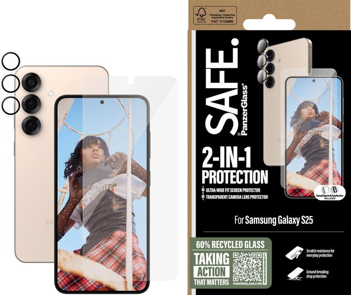 Actual product image PanzerGlass Safe 2-in-1 Bundle (1 pcs., Samsung Galaxy S25)