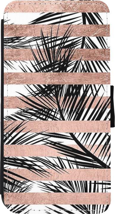 Actual product image PhoneLook Wallet cover black Palm trees gold stripes (Apple iPhone XR)