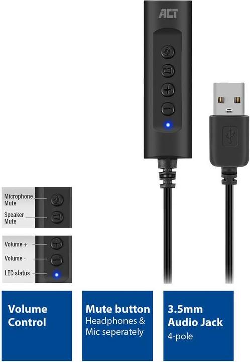Productafbeelding ACT USB-A externe geluidskaart (USB)