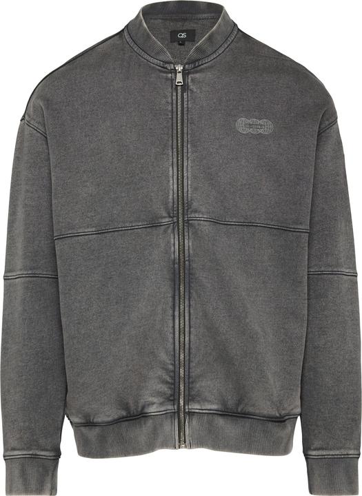 Image du produit S.Oliver Sweatshirt Jacke Gewaschene Sweatshirtjacke im Bomber-Style mit Front-Print (L)