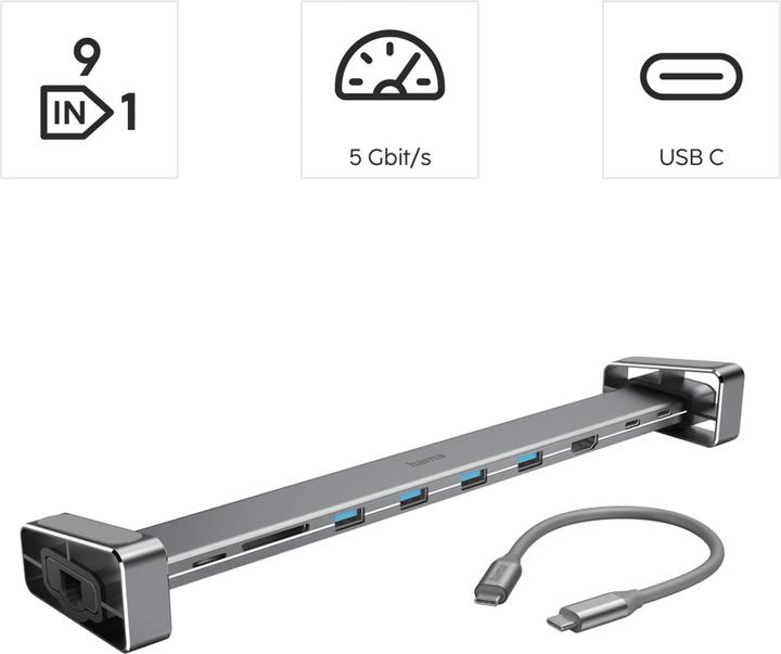 Actual product image Hama 9 in 1 USB-C (USB-C, 9 Ports)