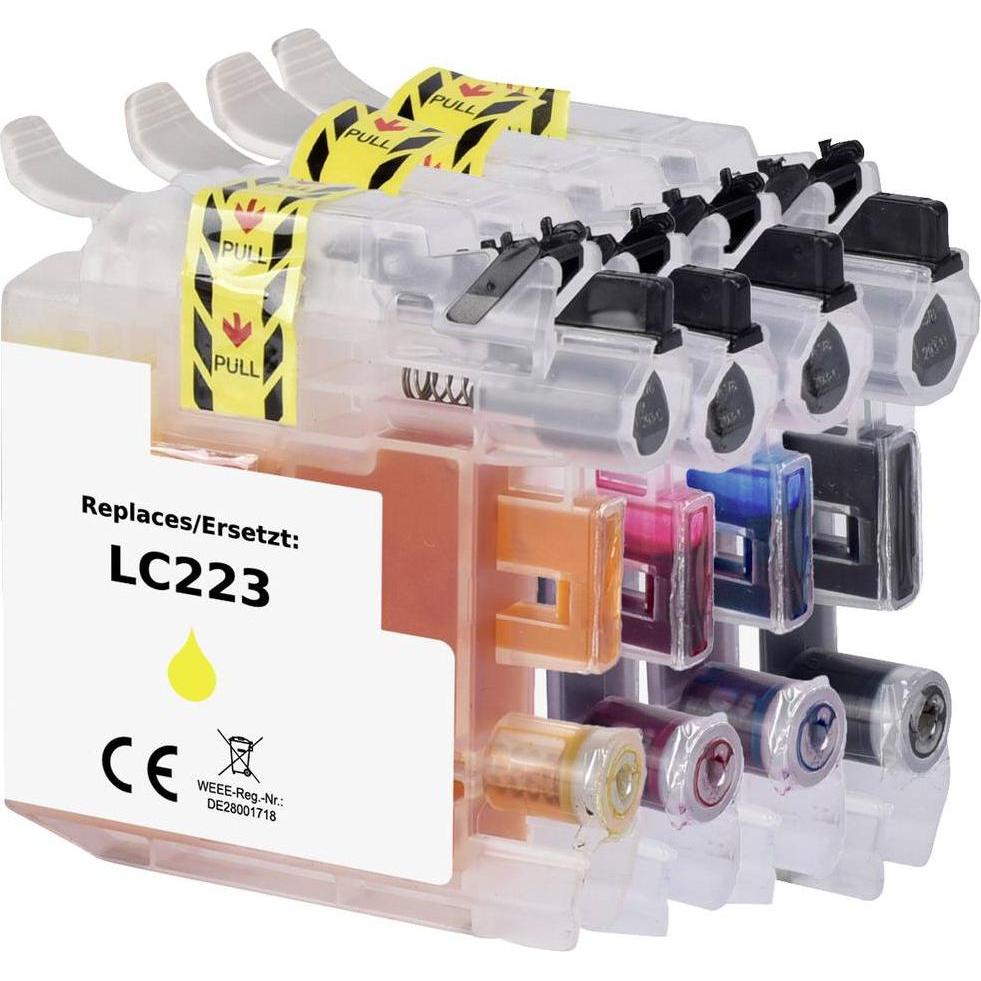 Thumbnail - Renkforce, Druckerpatrone, Tinte Kombi-Pack ersetzt Brother LC-223 (LC223VALBPDR) Kompatibel Sch (M, BK, C, Y)
