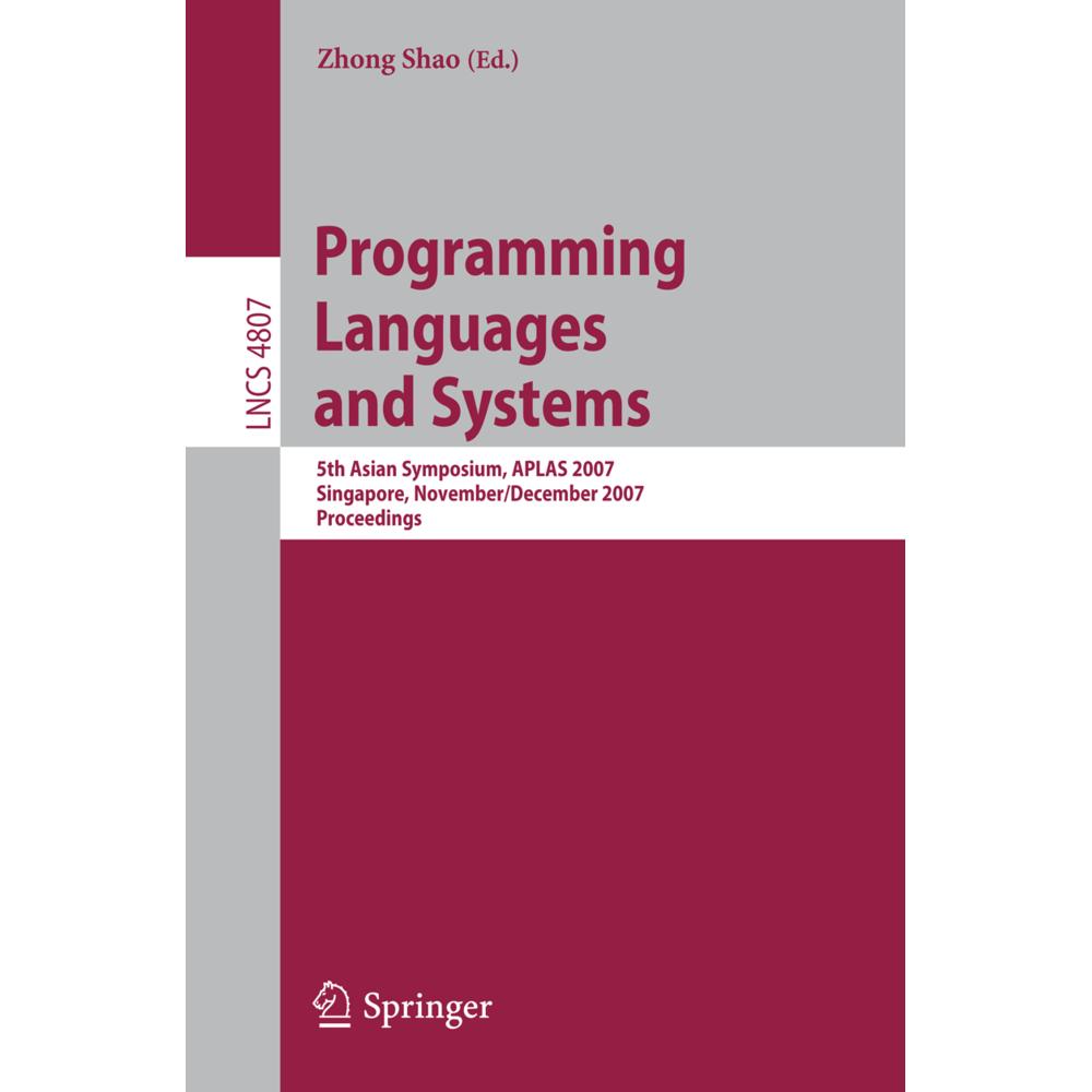 Programming Languages and Systems, Fachbücher von Zhong Shao