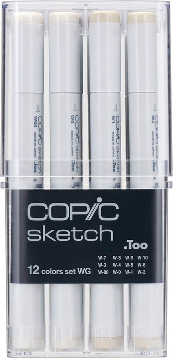Produktbild Copic Marker sketch, 12er Set "Graut”ne WG" (Grau, 3 mm, 12 x)