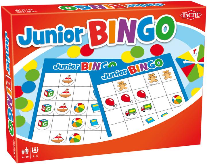 Tactic Junior-Bingo (Dänisch, Deutsch, Englisch, Estnisch, Finnisch, Französisch, Litauisch, Niederländisch, Norwegisch, Schwedisch, Ukrainisch, 2 - 6 Spieler)