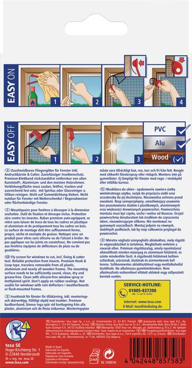 Actual product image tesa Insect screen COMFORT for windows, with Velcro tape, self-adhesive, without drilling (100 x 100 cm)