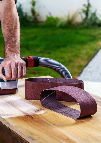 Actual product image Bosch Zubehör Sanding belt set for belt sander, 9 pieces, 75 x 533 mm, grit 60, 80, 100 (60, 80, 100)