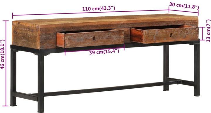 Produktbild vidaXL TV-Schrank (110 x 30 x 46 cm)