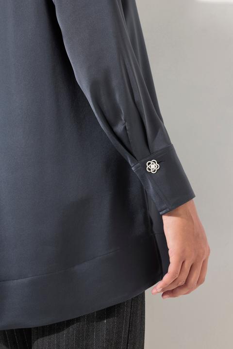 Produktbild Ulla Popken Bluse, Acetat, A-Linie, Hemdkragen, Langarm (42, 44)