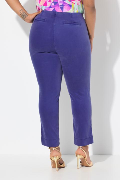 Image du produit Ulla Popken Pantalon avec passepoil et taille élastique. Coupe ajustée avec fente sur le bas de jambe. (58)