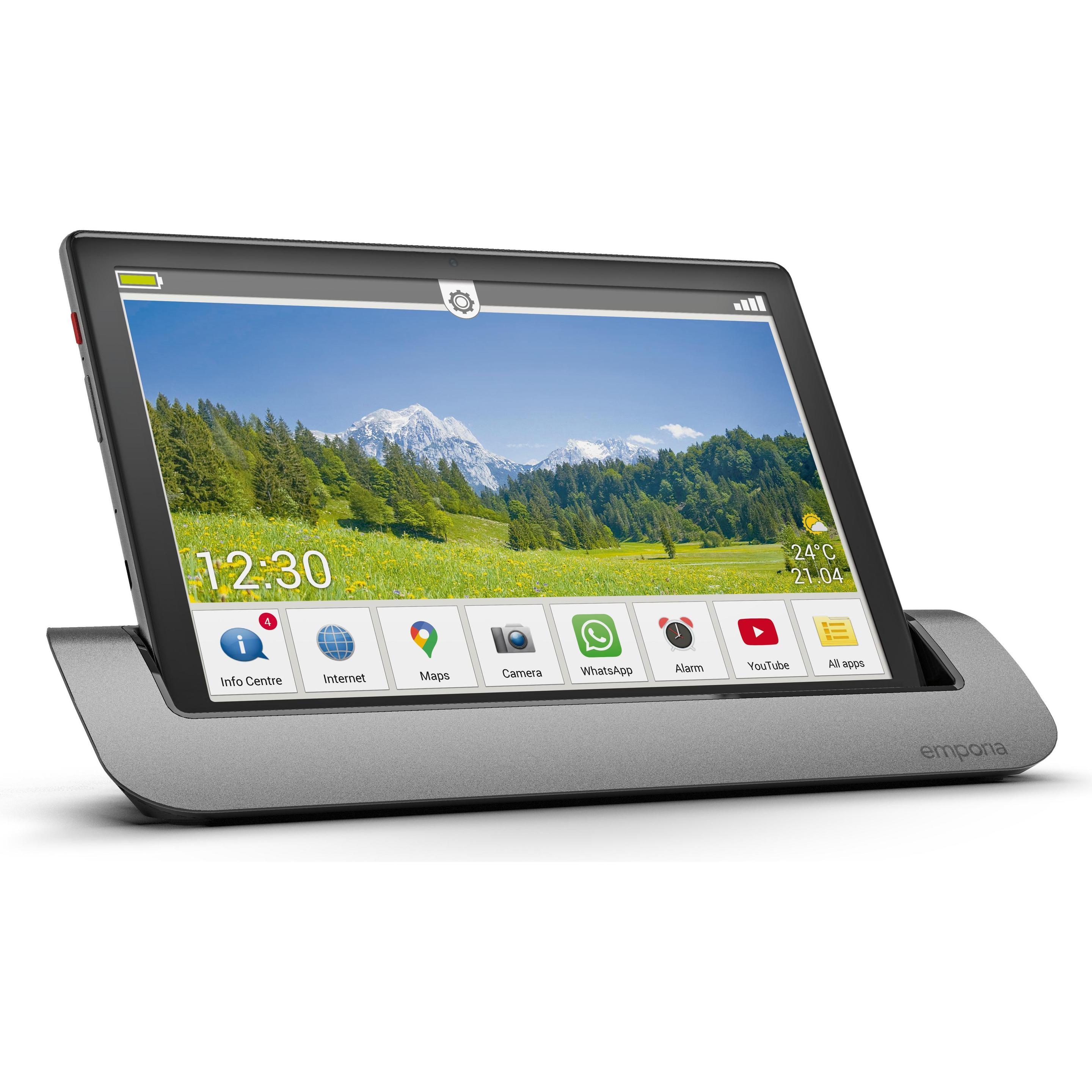 Emporia Tablet 10,1" WI-FI+ -tabletti, musta (10.10", 32 GB, Schwarz), Tablet, Schwarz