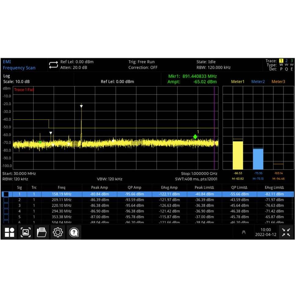 Uni-T UTS5000A-EMI Mess-Software Upgrade, Misurazione