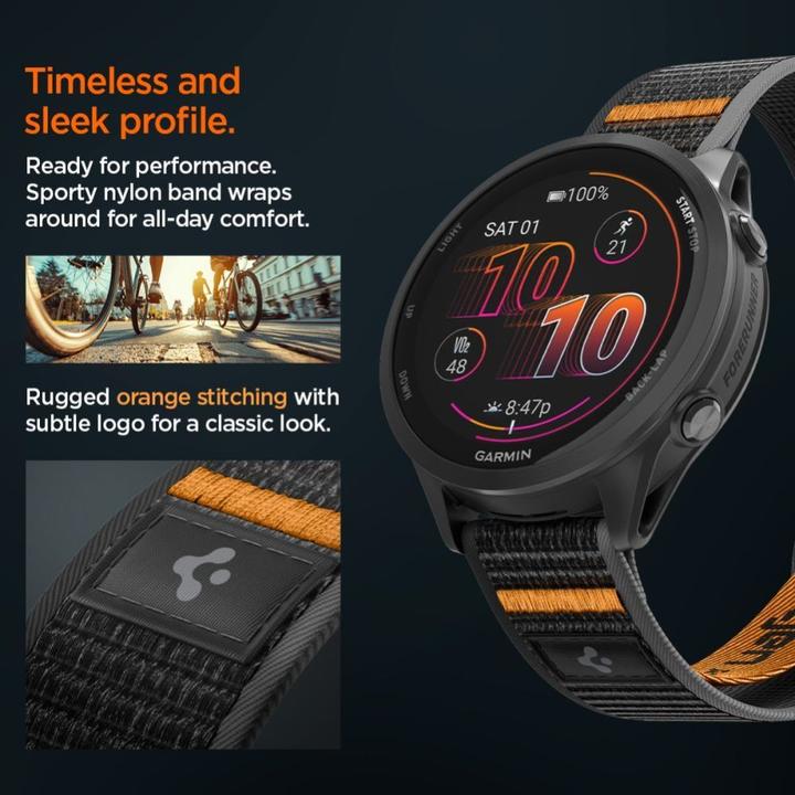 Produktbild Spigen Athlex Air Garmin Quick Release 22 mm Active Black/Orange