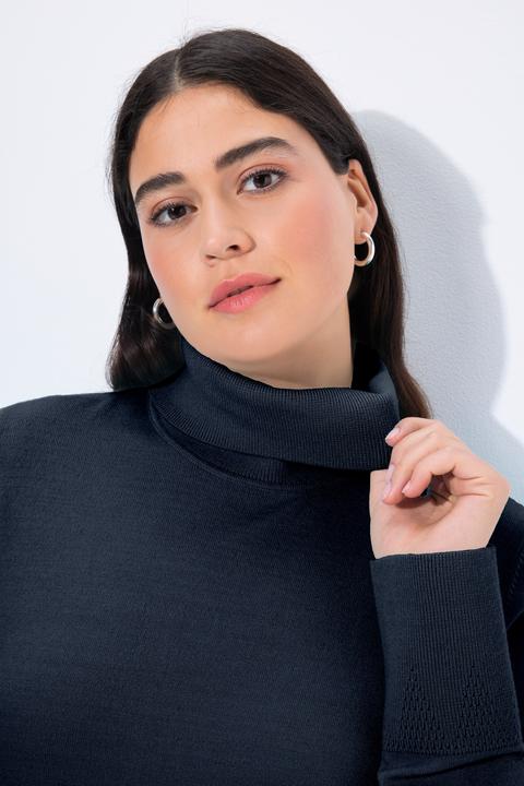 Produktbild Ulla Popken Rollkragenpullover, breite Rippbündchen, Langarm (50, 52)