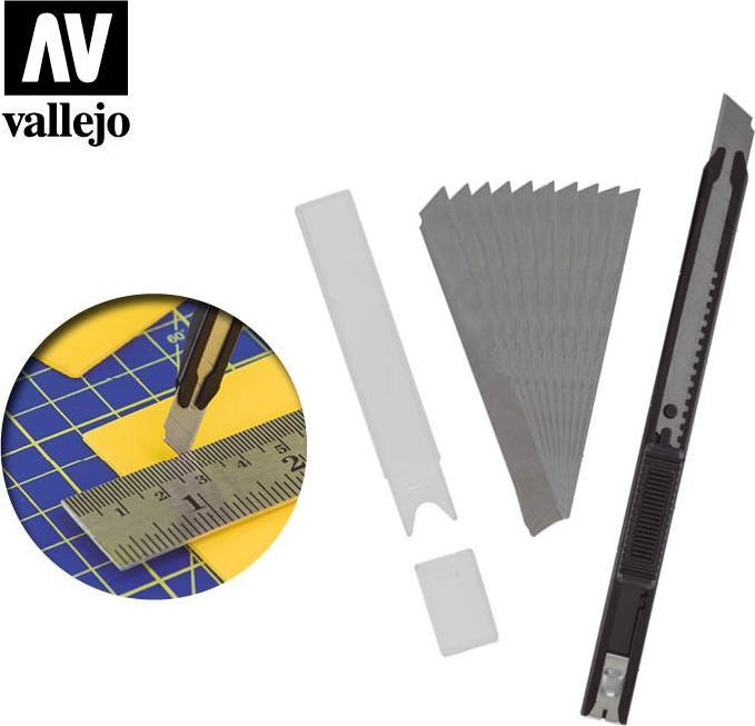 Actual product image Vallejo Slim Snap-Off Knife & 10 Blades (T06011)